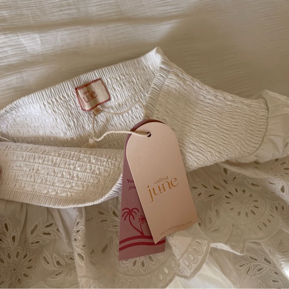 Brand New- Calling June Organic Cotton White Embroidered Skirt 🤍🌾 - Picture 9 of 10